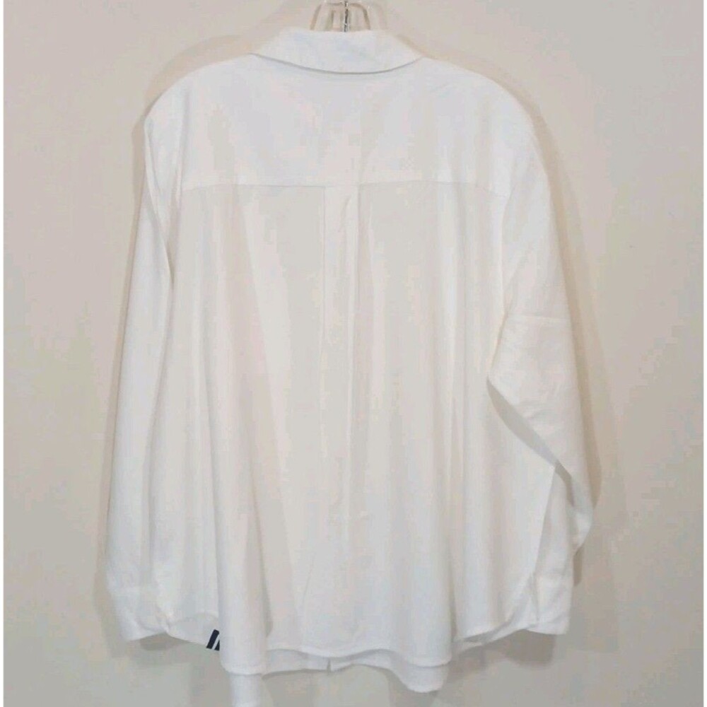 Court & Rowe Ivory Long Sleeve Button-Up Shirt Cotton Modal Size 3X - Picture 8 of 10